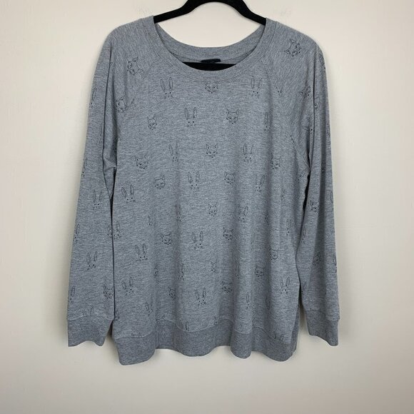 Torrid Lightweight Grey French Terry Raglan Sweatshirt 1X - Picture 2 of 7